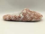 Pink / Bone Soft Ladies Slippers Close Toe Two Tone Fur With One Unit TPR Outsole