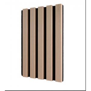 China Stylish 21mm Interior Wpc Wall Panel Wooden MDF Base Slat Acoustic With PET Core supplier