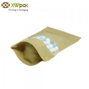 China Heat Seal Stand Up Brown Rice Paper Bags With Window One - Way Degassing Valve supplier