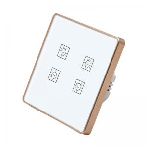 China Glomarket 4 Gang Smart Life Switch No Neutral Wifi Wall Glass Wireless Panel Smart Home Lights Switch Board supplier