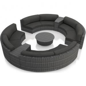 Patio round wicker sectional outdoor furniture PE rattan garden sofa sets