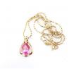 China Women Jewelry 18K Rose Gold Plated 925 Silver 8mmx10mm Pear Pink Cubic Zircon Pendant(PSJ0421) wholesale