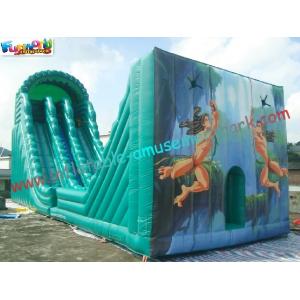 Hot Giant Rent Inflatable Slide / Tarzan Inflatable Zip Line Slide Slip Game For Sports