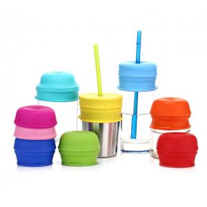Silicone Sippy Straw Cup Lids For Toddlers Babies Drinking Straws Reusable Spill-Proof Yeti Rambler Mason Cups Mugs Lids