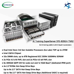 China Supermicro 8U GPU Server with Eight Gaudi 2 Accelerators and Up to 8TB Memory for AI Training wholesale