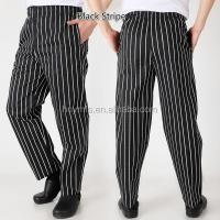 China garment factory supply super quality Restaurant Striped Baker Kitchen Cooking  Uniforms stripe unisex chef uniform pants on sale