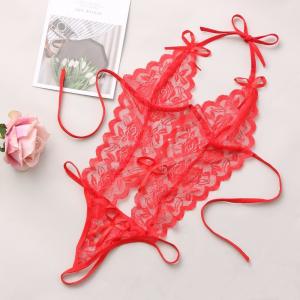 China Three-Point Knitted Lace Sexy Lingerie Floral Knitted Sleeveless Sleepwear supplier