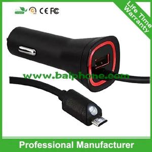 car charger with retractable cable for Andriod/V8