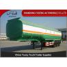 Steel Fuel Tanker Semi Trailer For Petrol / Diesel / Crude Oil Transportation