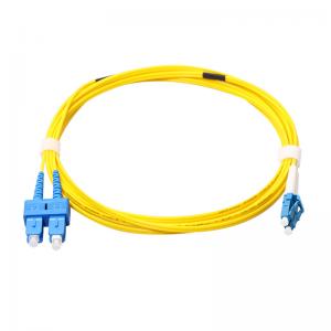 China 9/125um Duplex single mode CATV optic fiber patch cord 1M LC UPC-SC UPC supplier