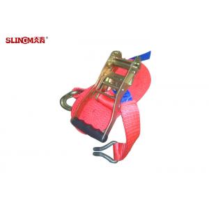 China Blue Label Ratchet Tie Down Straps With Ratchet And Two Double J Hook wholesale