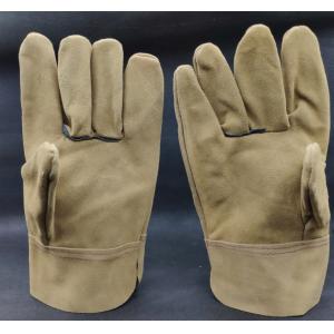 China Short Thick Leather High Temperature Welder Gloves Full Leather Welding Welder Gloves Suede Leather Welding Gloves supplier