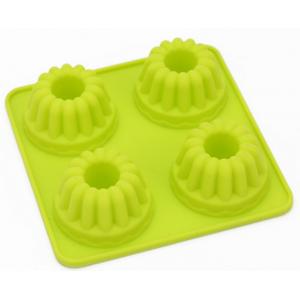 China Safe Four Cups Silicone Baking Molds Flower Molds For Cakes , Cooking supplier