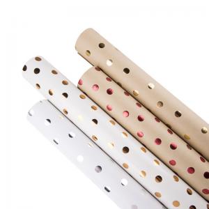 Anti Scratch Dots Wrapping Paper Recyclable Wood Pulp Paper For Flower / Gift Package