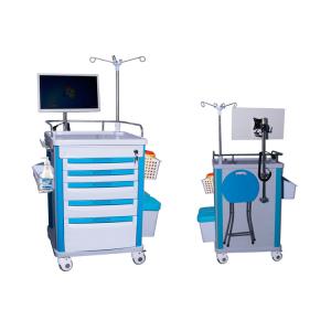 Medical Mobile Adjustable Laptop Computer Cart Emergency Cart Laptop Cart Five Drawers (ALS-WT08)