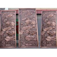 China Bronze Lotus Flower Bas Relief Plaques For Public Wall Art Decoration on sale