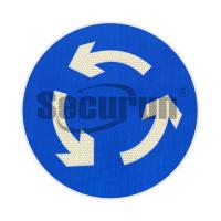 China Reflective Lanes Road Roundabout Ahead Sign Aluminum OEM on sale