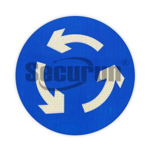 China Reflective Lanes Road Roundabout Ahead Sign Aluminum OEM supplier