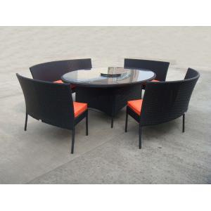 China Rattan Garden Dining Sets With Bench , Patio Table And Chairs Set supplier
