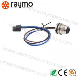 Screw Locking M12 Circular Connector With 5 Pin Molex Connector JST Housing Wire Harness
