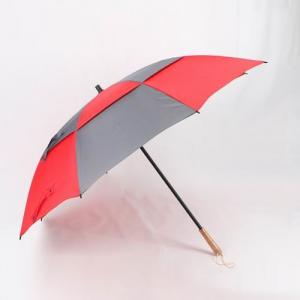 Colorful Vented Ladies Golf Umbrella , 30 Inch Dual Canopy  Wooden Handle