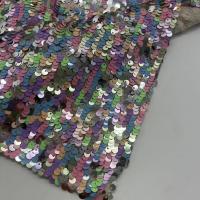 China Glitzy Sequins Embroidery Design 95%P 5%SP colorful sequin fabric for dress on sale