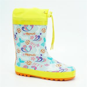 Anti Slip Flexible Light 35EU Kids Yellow Rain Boots With Adjustable Strap