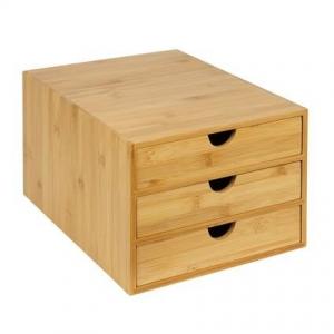 China Popular Bamboo Office Supplies , Desktop Tidy A4 Bamboo Storage Drawers Organizer supplier