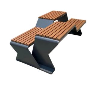 China Begonia Wood Galvanized Metal Outdoor Bench WPC 3 Seater Metal Garden Bench supplier