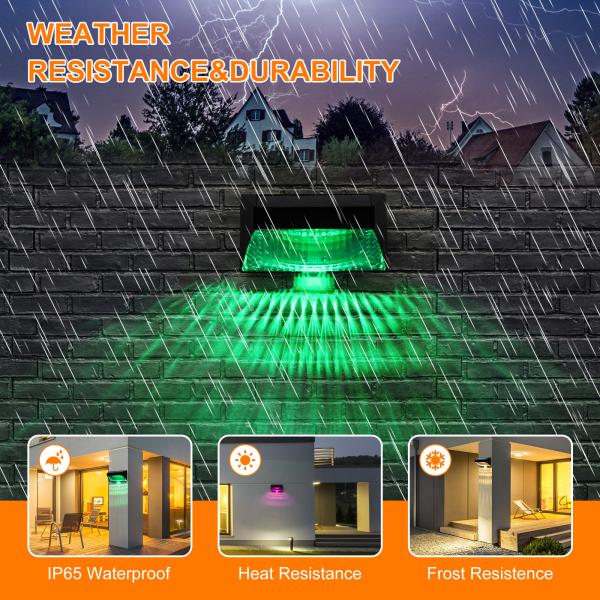 Weatherproof ABS Solar Garden Lights Solar Fence Lights with Steady Breathing Mode