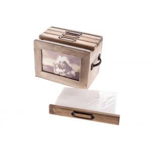 1cm Thickness Wooden Photo Album Box , Draw Type Personalised Photo Storage Box