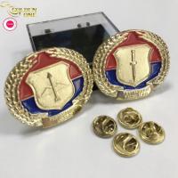 China USA Art Anime Custom Gold Lapel Pins Shiny Cute Soft Enamel Badge With Box on sale