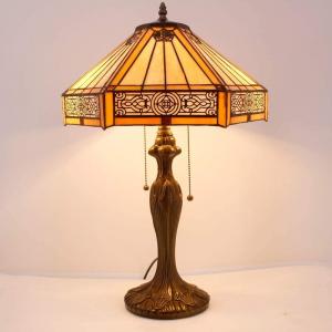 30cm Hexagon Study Retro Warm Bed Room House Handcrafted Decorative Lamp Stained Art Turkish Glass Luxury Table Lamp