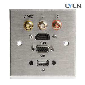 China Brushed Aluminum AV Wall Plate , Audio Video Wall Plates With Hdmi Easy Operate supplier