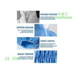 China One Time Use Disposable Isolation Gowns Knitted Cuff Barrier 46G CPE Gown supplier