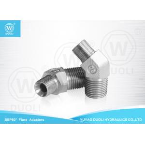 China 45° Elbow BSP / BSPT Male Thread Hydraulic Flared Tube Fittings 60° Cone Seat supplier