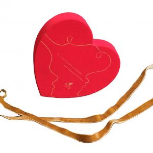 Chocolate Red Heart Shape Gift Box With Ribbon And Blister Insert