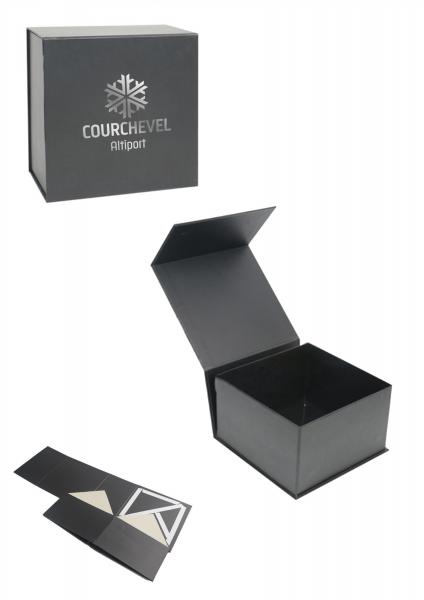 Black Foldable Shoe Box with Magnet Closure, Custom Logo Book Shaped Gift Box