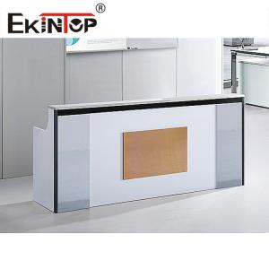 Aluminium Alloy Reception Counter Table , Office Reception Desk MDF Painting