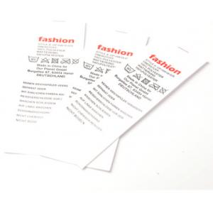 Logo Printing RFID Care Label UHF Cotton Waterproof Battery Free