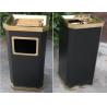 Trash Dust Bin Garbage Can with Ashtray Stainless Steel Round Lobby Hotel Use Metal Trash Bin with Ashtray