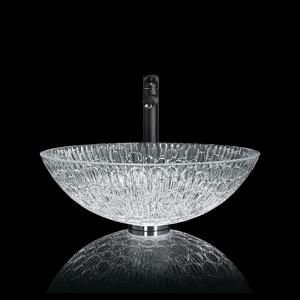 Round Hotel Crystal Wash Basins 130mm Artistic Glass Vessel Sink Bowl For Home Bathroom
