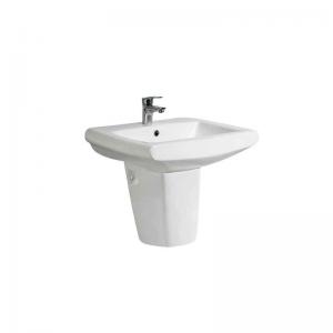 Factory Direct Hand Wash Wall Hung Basins Ceramic Semi Pedestal Basin For Bathroom