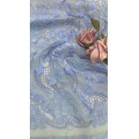 China 49'' Blue Color Floral 3D Laser Embroidery Fabric For Women Dress on sale