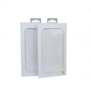 Custom Logo Printed Phone Case Packaging Box White Cardboard Paper Boxes With Clear Pvc Window