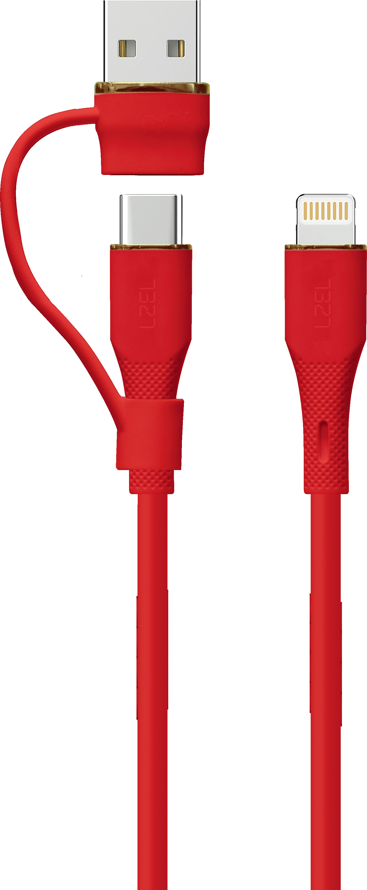 China 2025 Triple-Port 3 en 1 câble de silicone 1m longueur USB A à USB C Lightning Chargeur universel pour tous les appareils supplier