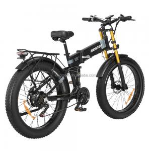 High Speed Gear Full Suspension Electric Fat Bike 30-50Km/H With Disc Brake