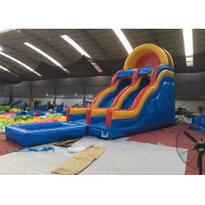 China Professional Fireproof Double Water Slide With Splash Pool 3 Years Warrenty supplier