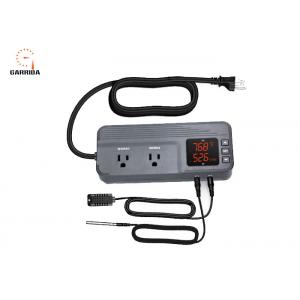 China Temperature Controller with Dual Temperature Sensor AC Dual Stage Outlet Thermostat with 12 Period Time Stage 1800W ETL supplier