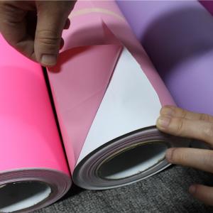 China 0.08mm Pink Self Adhesive Vinyl Sticker Advertisement Material For Cutting Plotter supplier